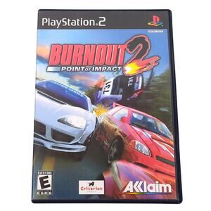 Burnout 2: Point of Impact PS2 Complete CIB 2002 Racing Game w/ Reg Card USED